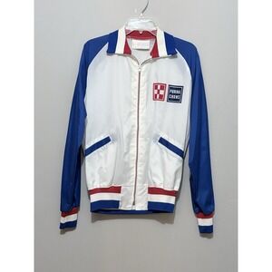 VTG Purina Chows Jacket USA Holloway Nylon Track Jacket M Red White Blue